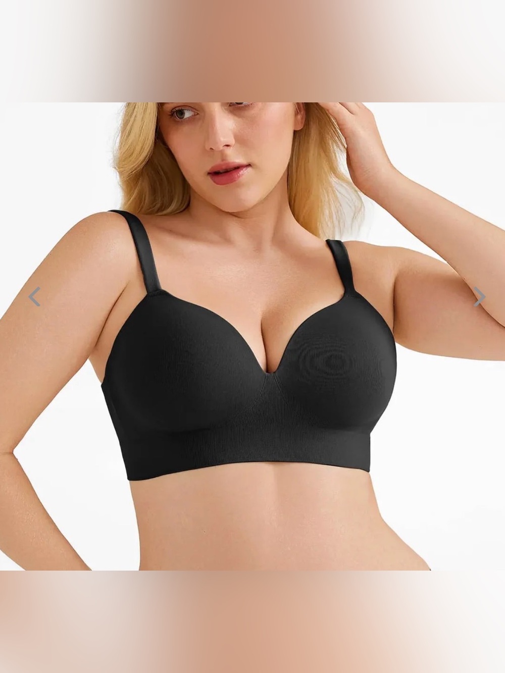 Popilush Seamless Push-Up Wireless Full Coverage Bra Black S NWT
